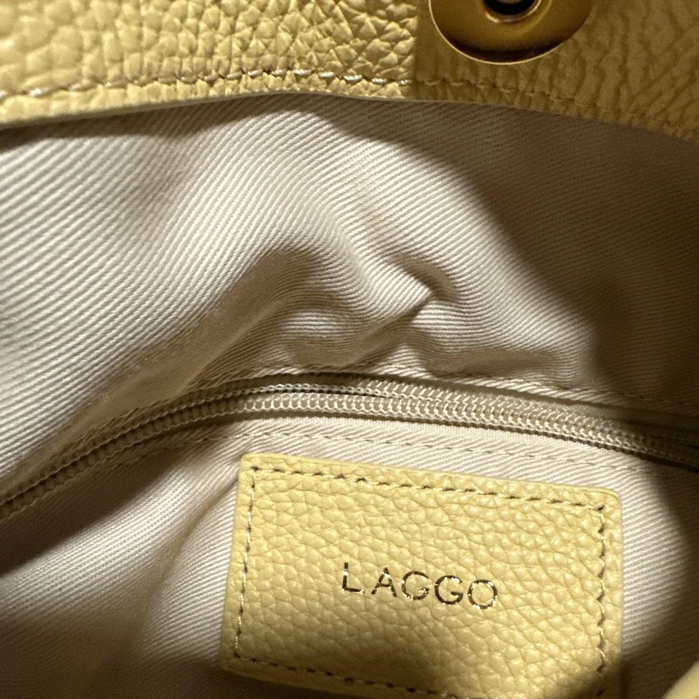 Laggo: The Taylor Yellow Leather Hobo Front Zipper Pocket‎ Shoulder Handbag